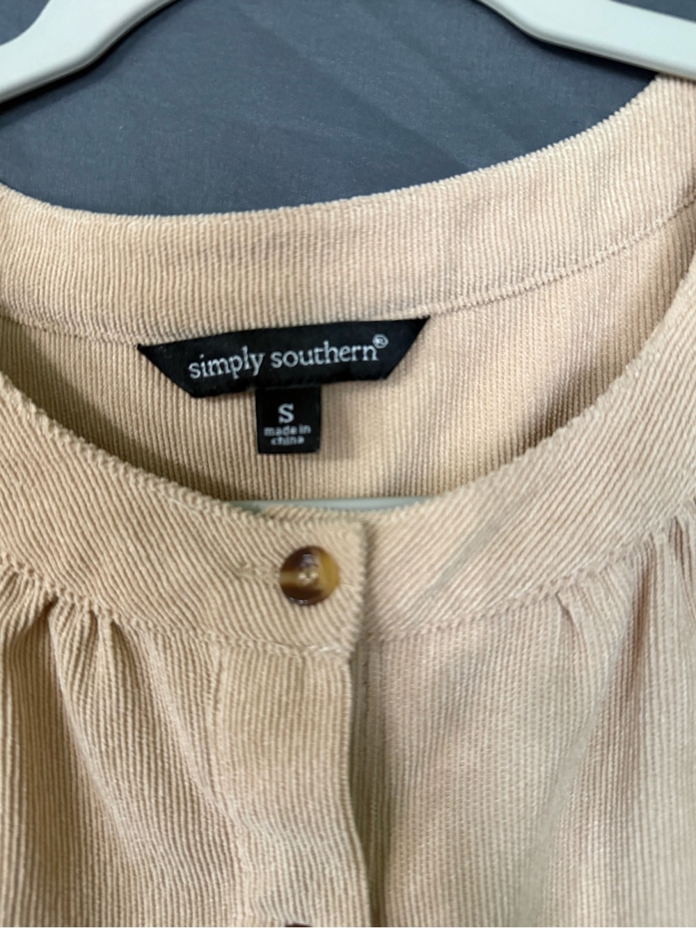 Simply Southern Beige Button-Front Tiered Dress - Picture 3 of 3